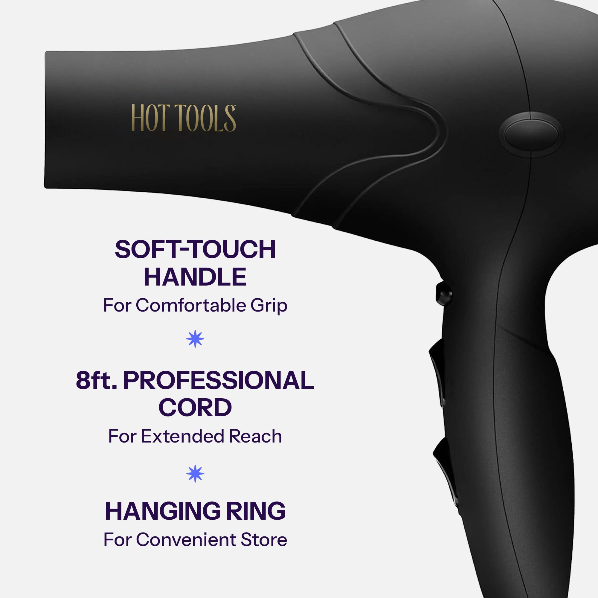 Hot Tools Pro Artist 2100 1875-watt airflow delivers fast drying across hair types.