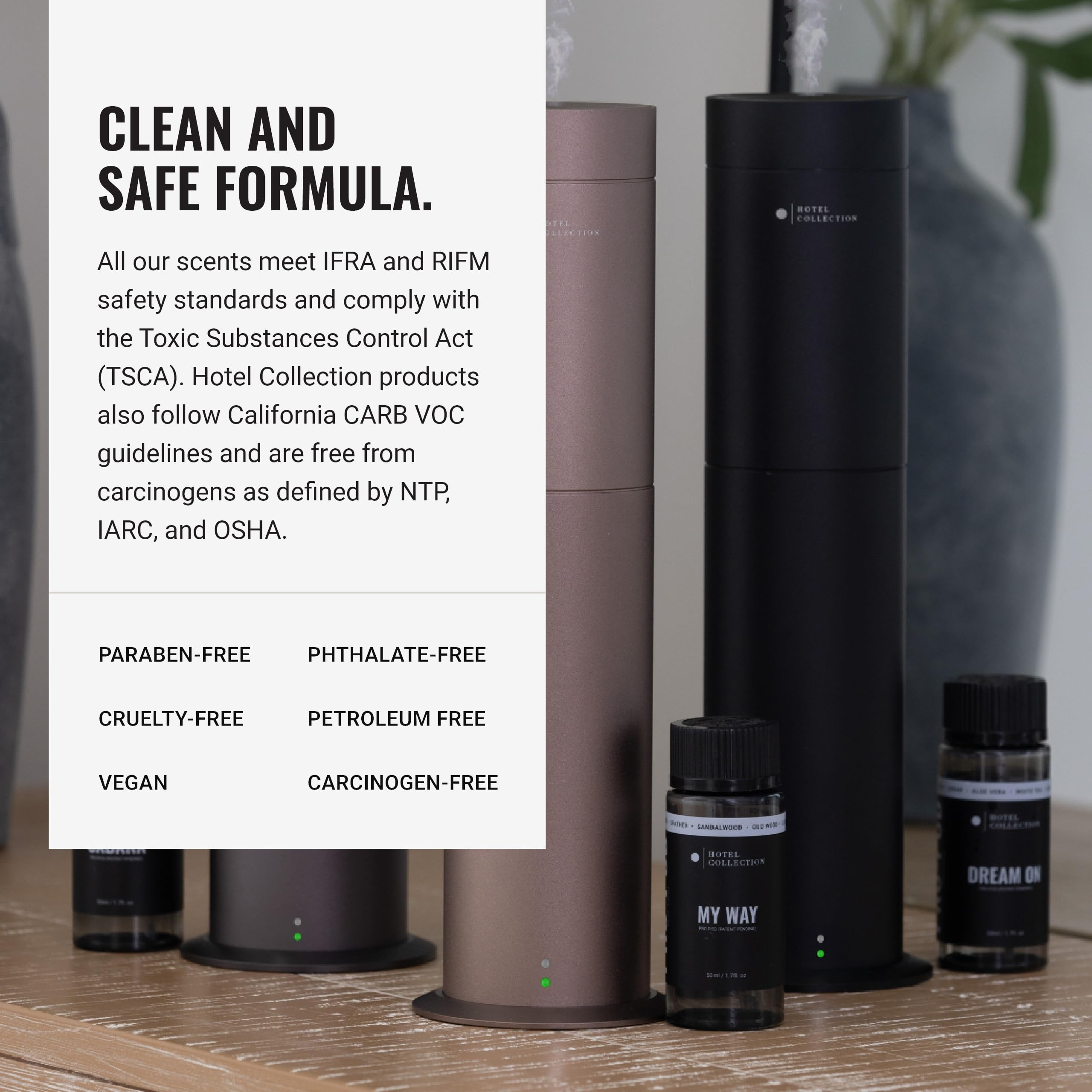 Hotel Collection My Way diffuser oil is paraben-free vegan and cruelty-free for mindful rooms.