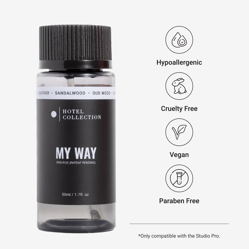 Hotel Collection My Way diffuser oil in warm Virginia cedar creates cozy ambiance.