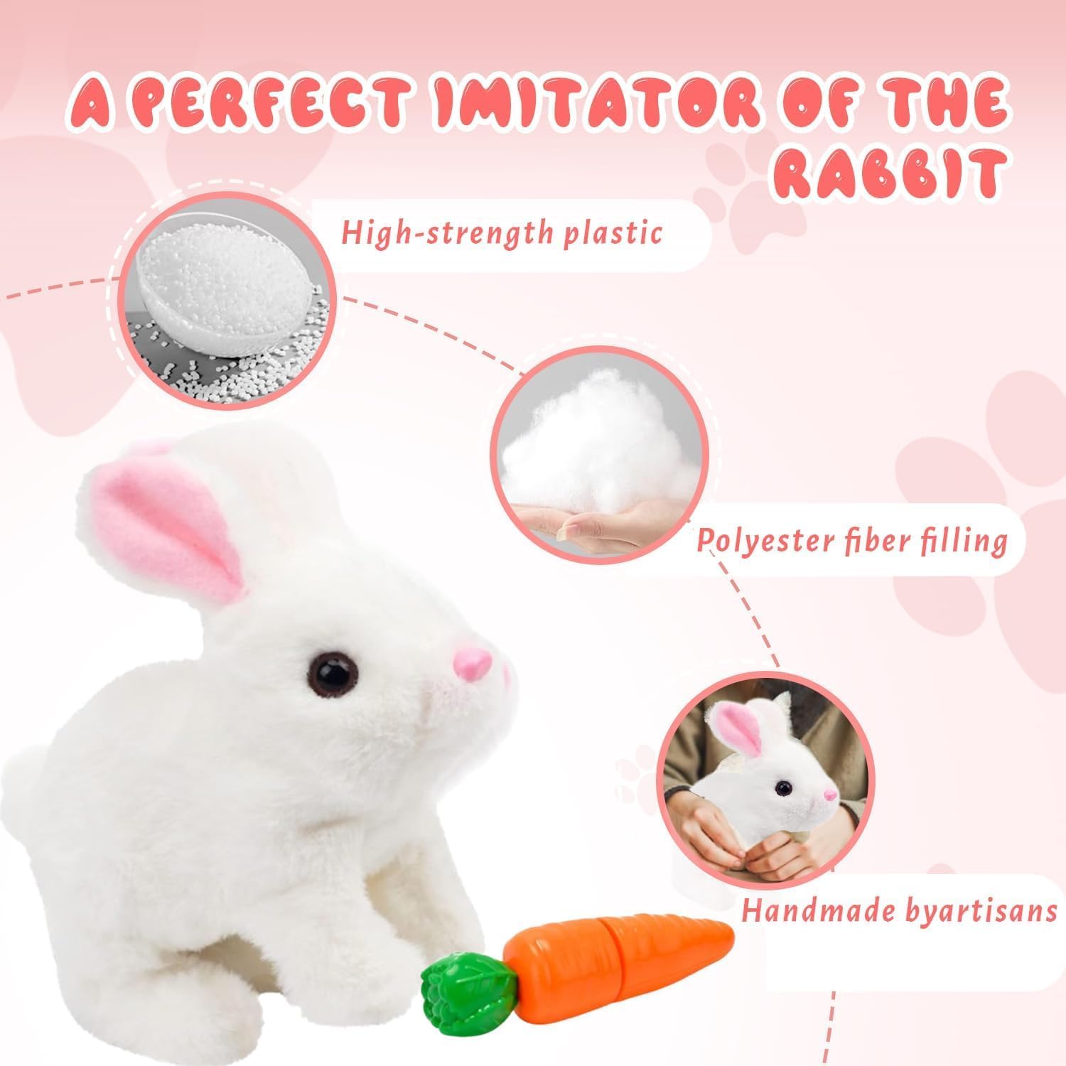 HOTKSOFT Easter Bunny Toy delivers gentle sounds and movement for imaginative games.