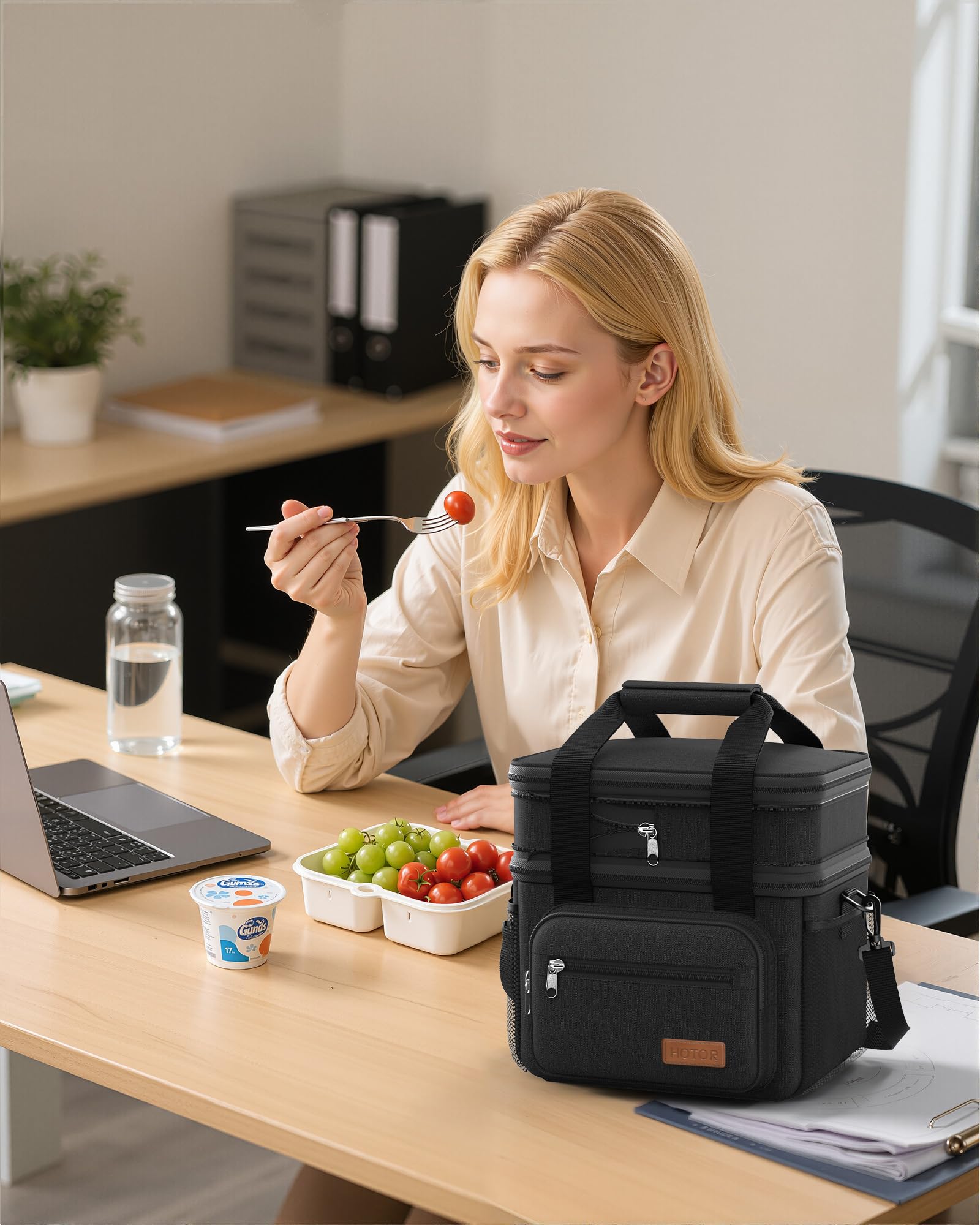 HOTOR lunch box detachable shoulder strap for hands-free travel