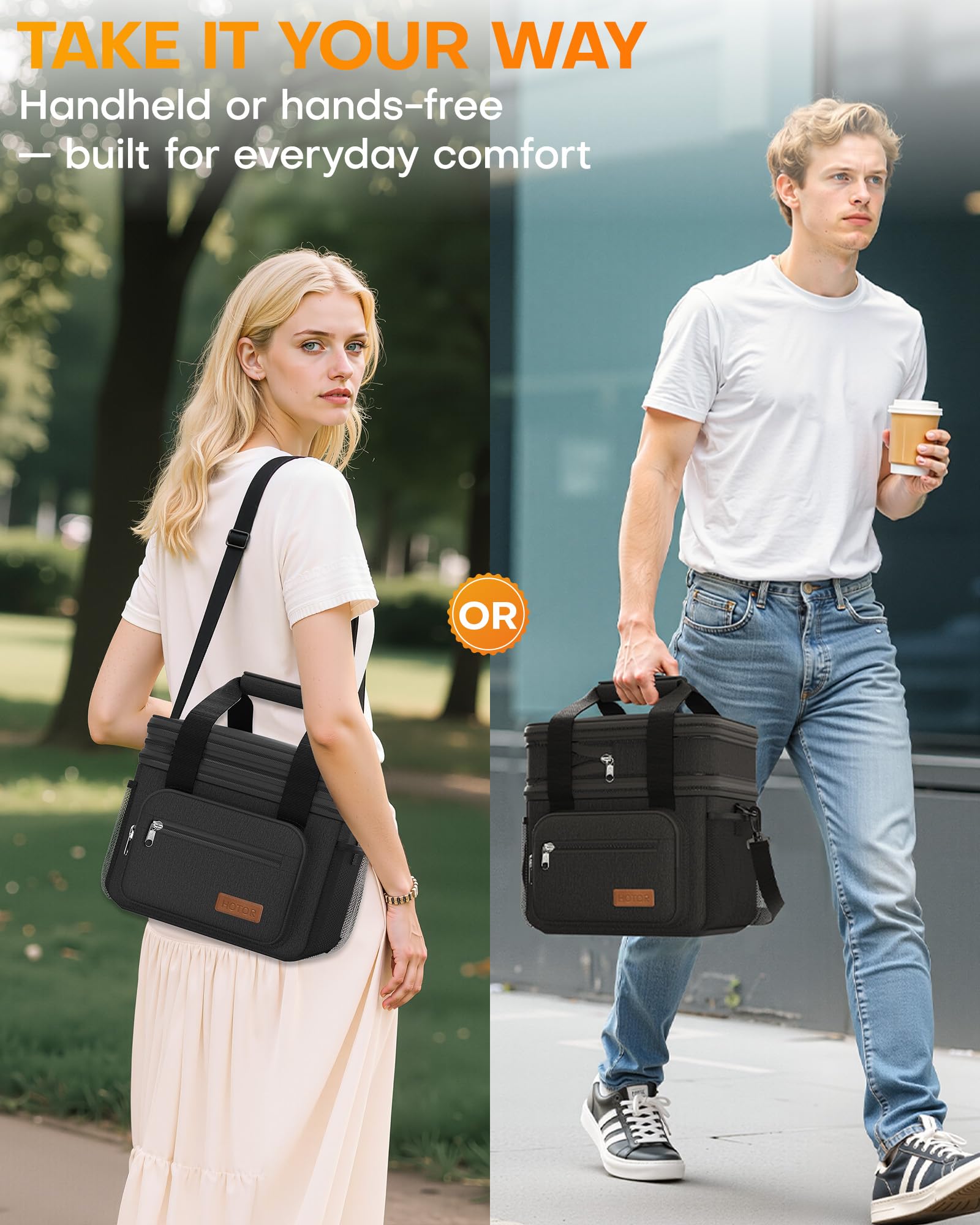 HOTOR lunch box side pockets for keys and small essentials