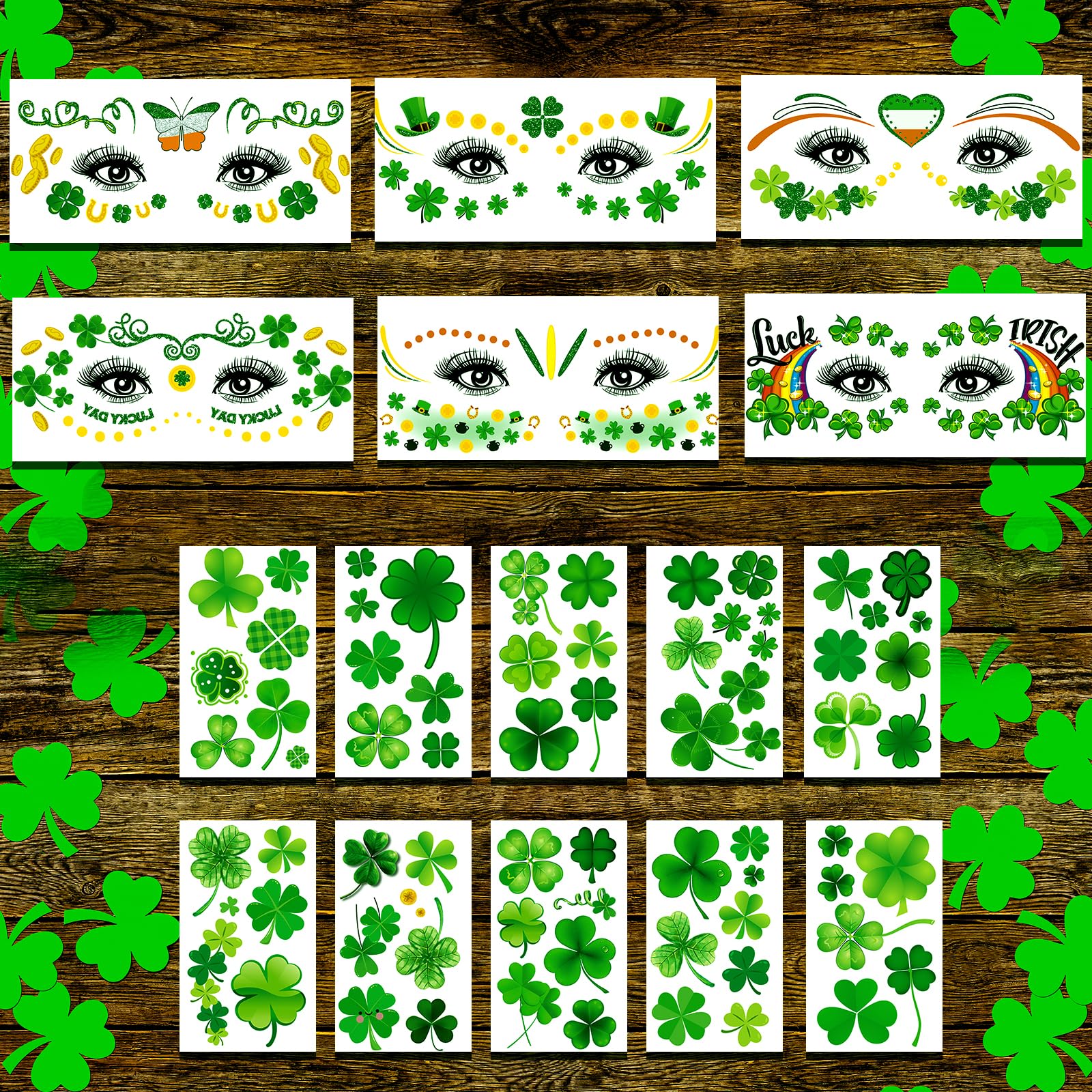 Close-up of Hotoyannia glitter tattoo patterns showing detailed designs