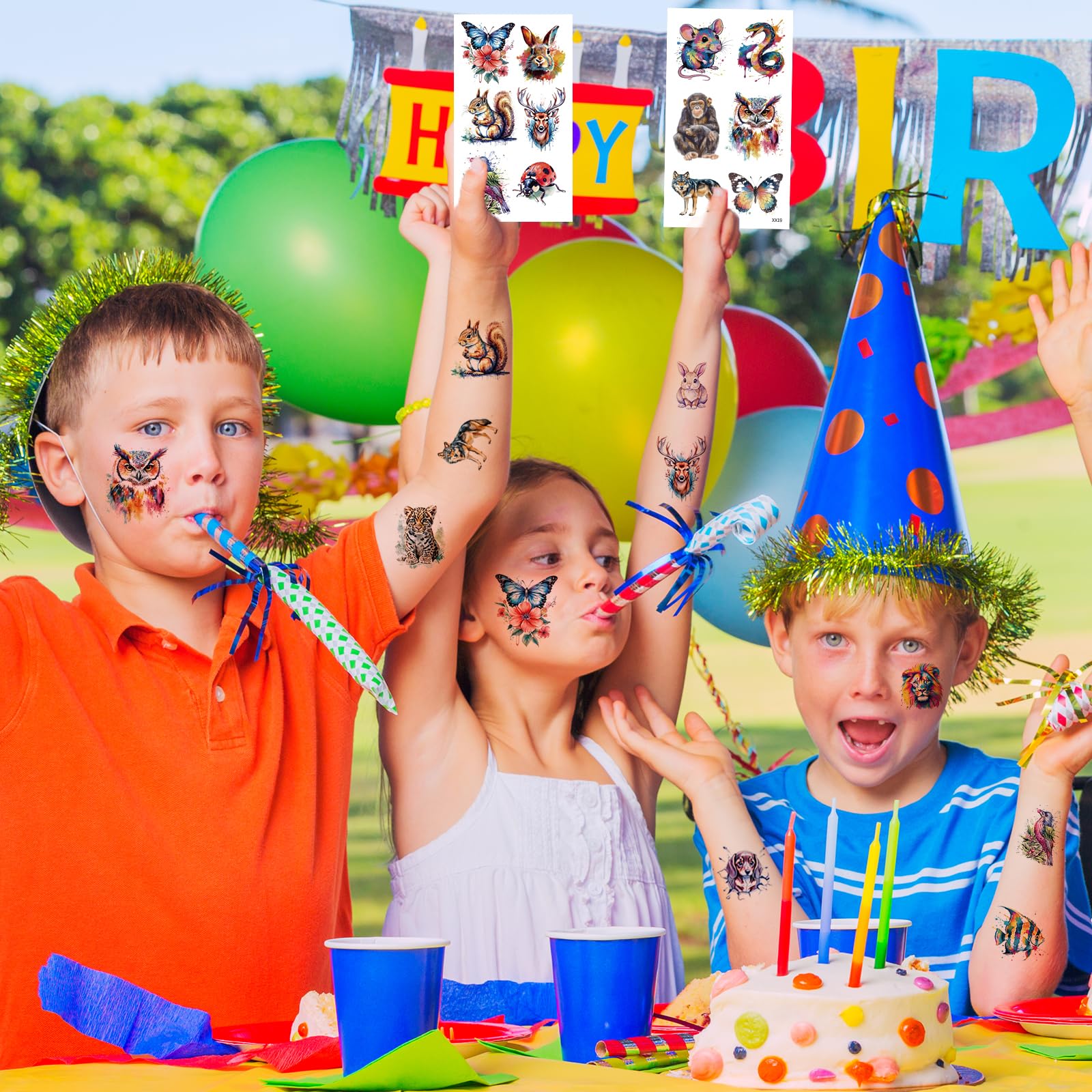 Hotoyannia kids arm tattoos on display, perfect for party favors and themed play