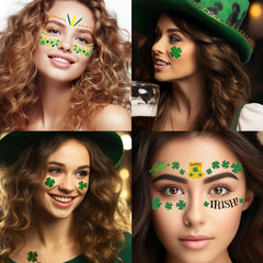 Hotoyannia shamrock clover tattoos in a two-size set perfect for crafts and makeup styles