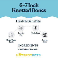 Hotspot Pets dog chewing rawhide 6-7 inch during playtime.