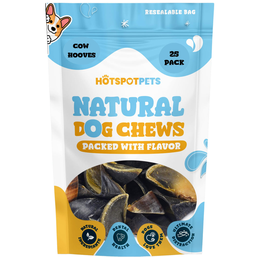 Hotspot Pets 25-pack cow hooves are a budget-friendly alternative to rawhide
