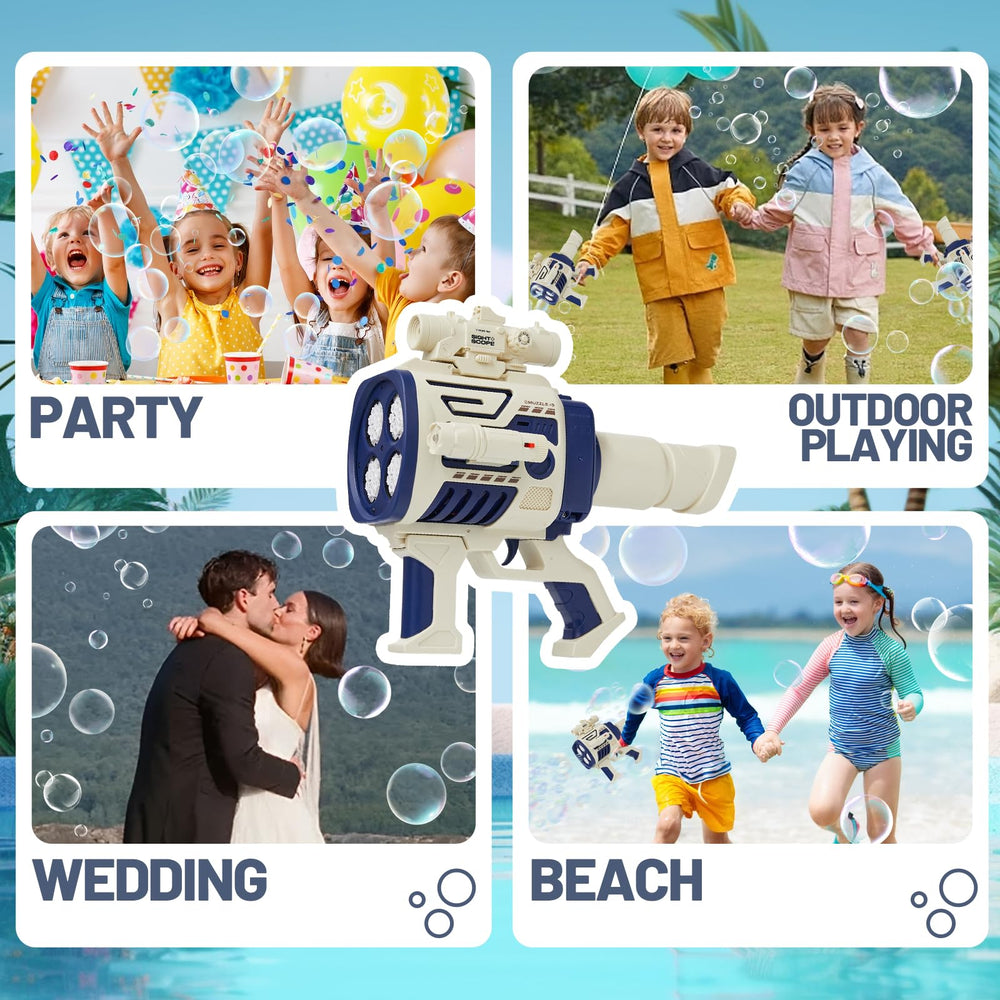 Houscly bubble gun blue with rechargeable battery supports wireless play