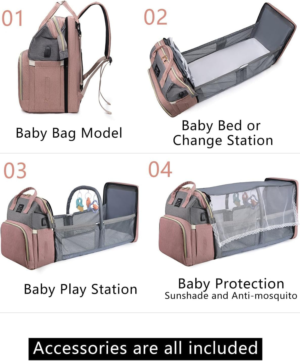 Houscly diaper bag backpack with 25L capacity for organized travel