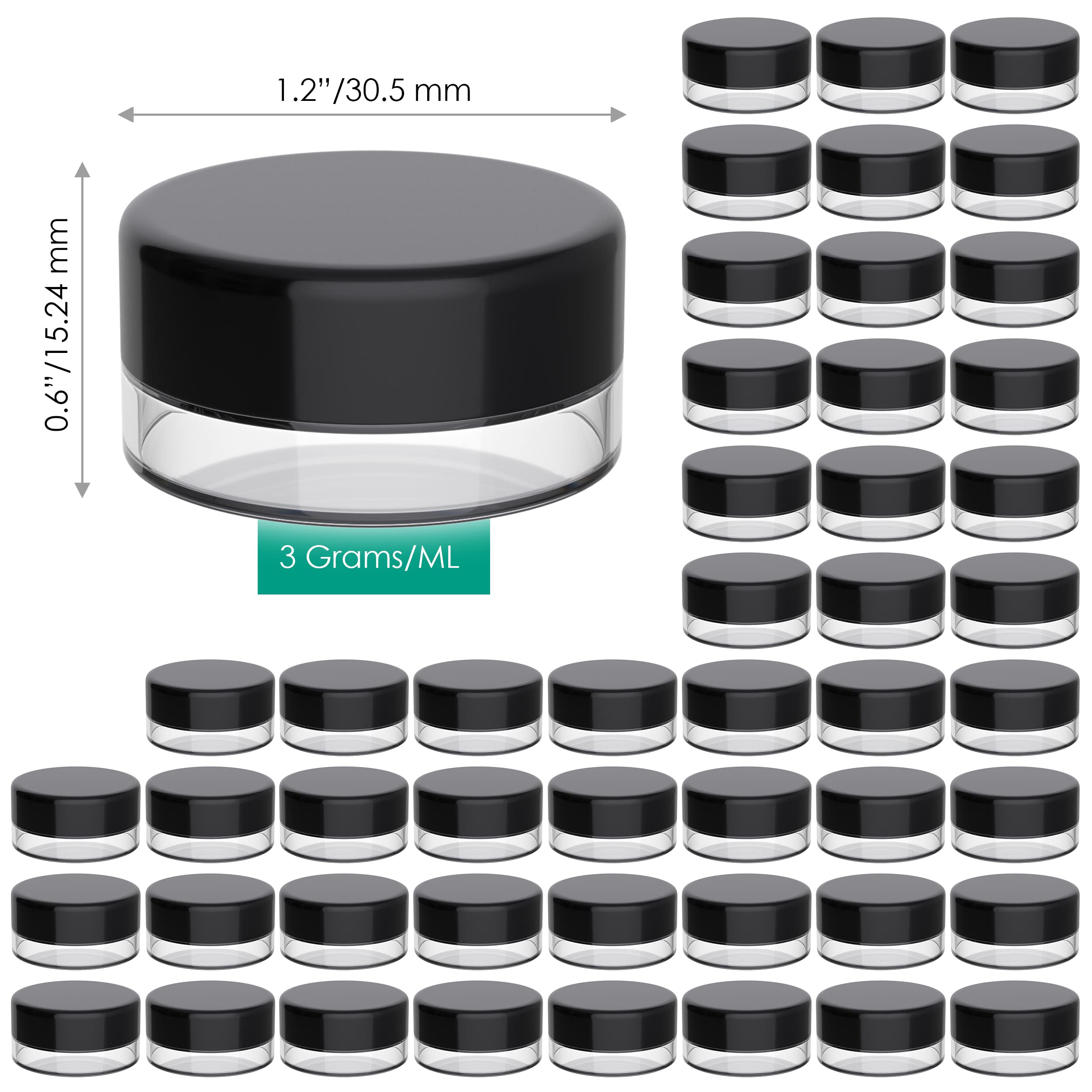 Houseables mini jar with lids for compact travel and organized storage.