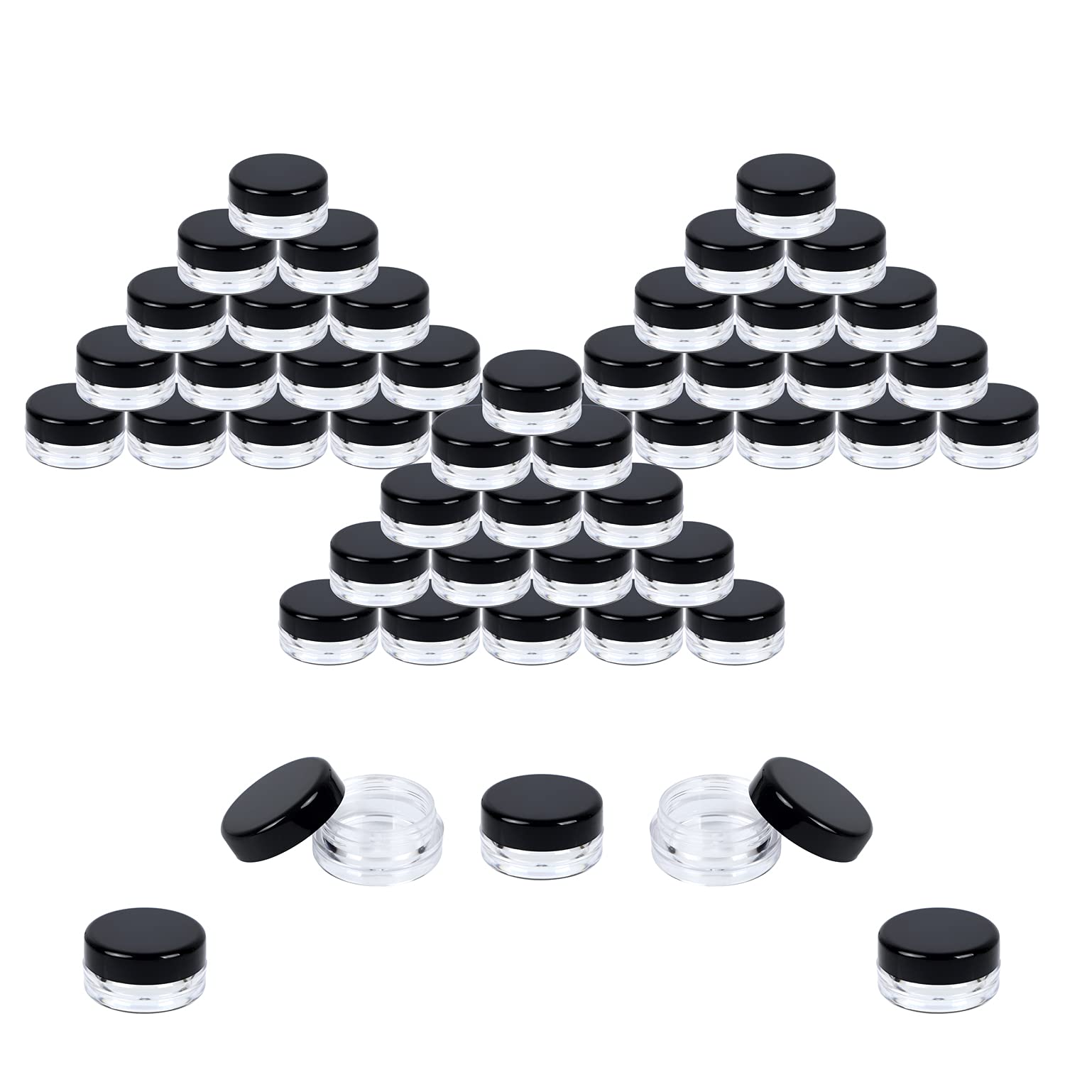 Houseables 3-gram sample container with bulk-pack convenience for cosmetics.
