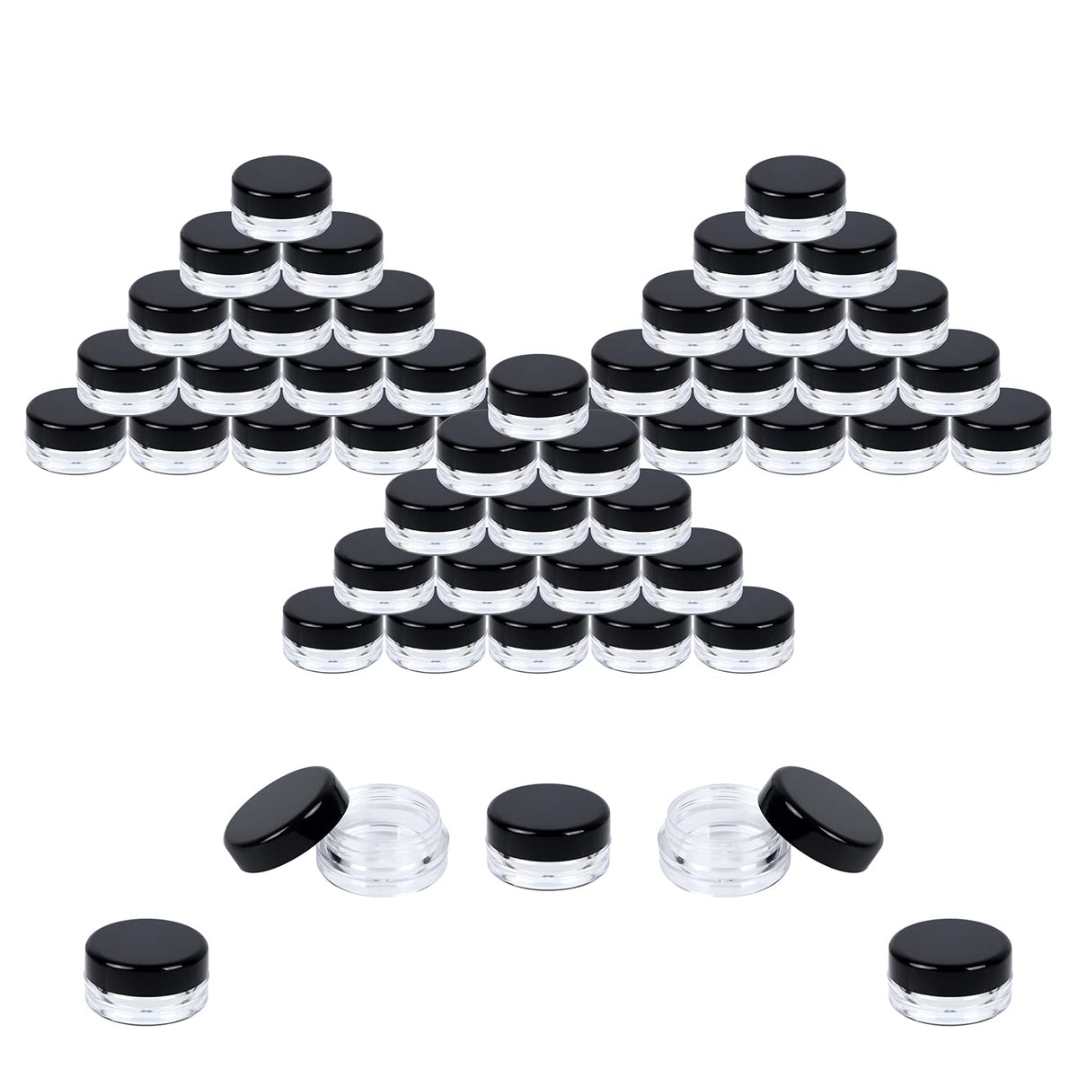 Houseables 3-gram sample container with bulk-pack convenience for cosmetics.