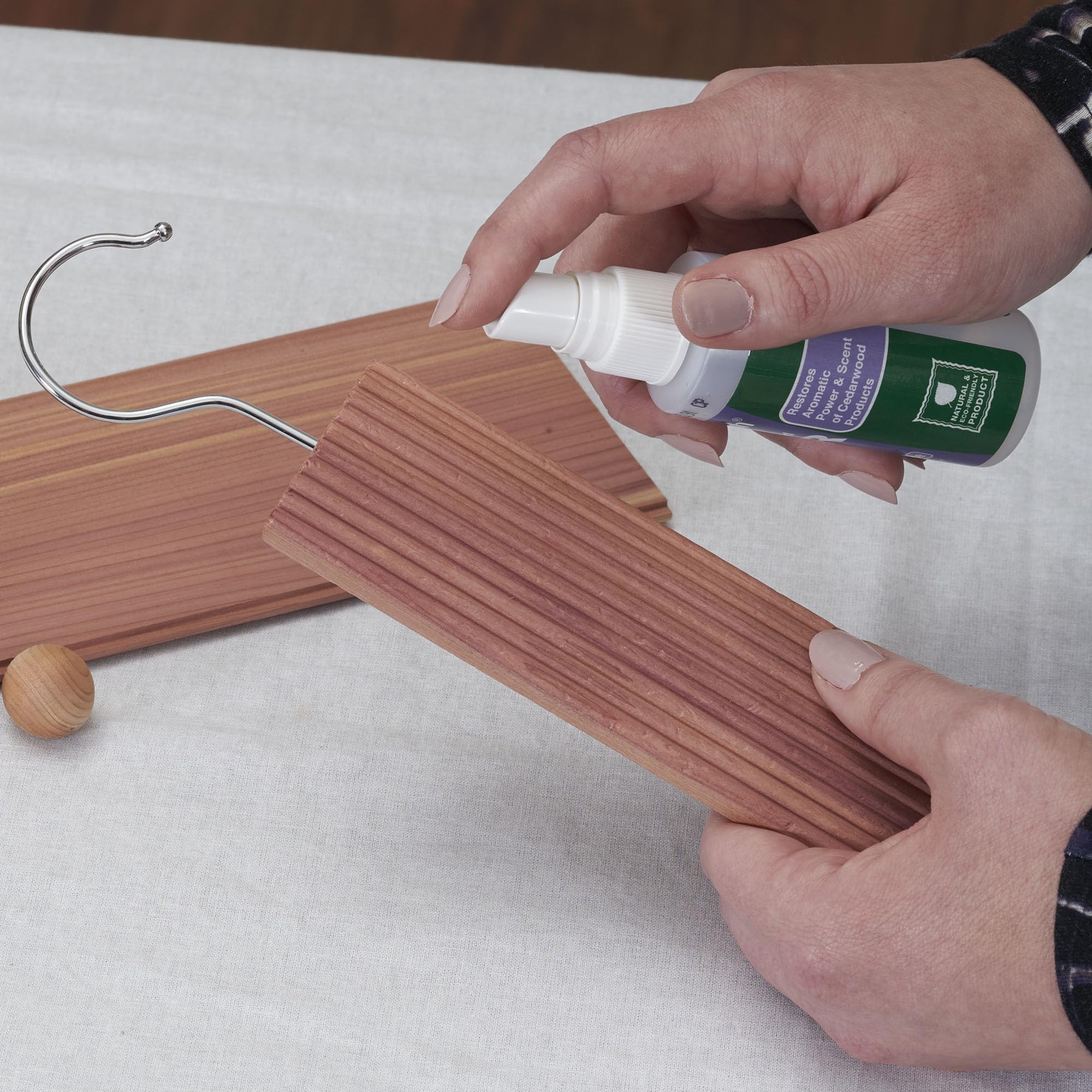 Made in USA, Household Essentials CedarPower Spray keeps cedar fresh.