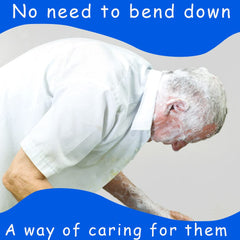 HousewoW portable hair washing tray in bed, reducing strain for caregivers and patients.