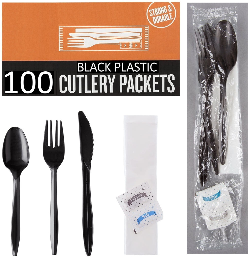 Houzzkingz USA individually wrapped cutlery kits prevent direct handling and enhance hygiene