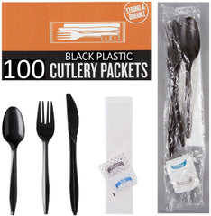 Houzzkingz USA individually wrapped cutlery kits prevent direct handling and enhance hygiene