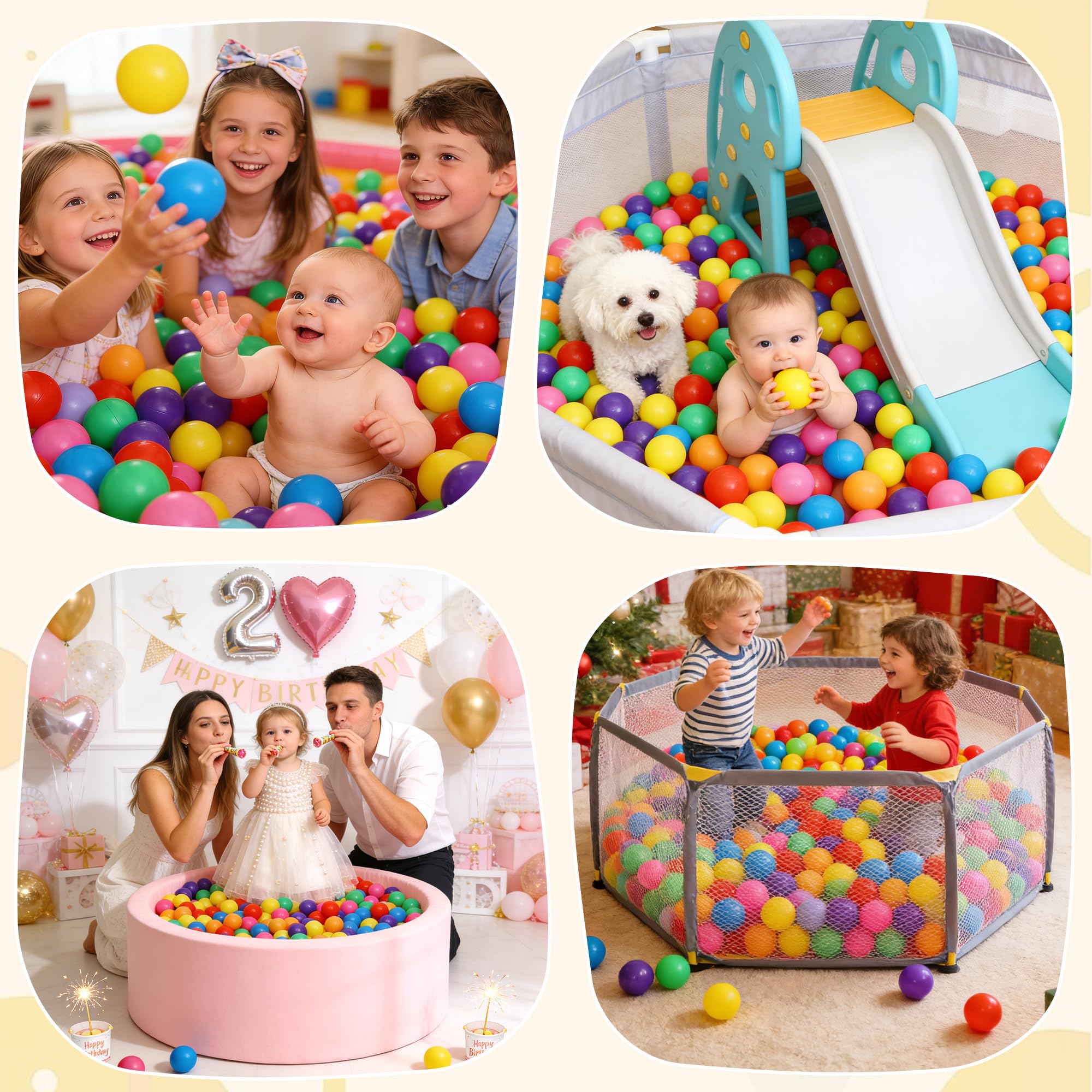 Hovenlay pink ball pit ball, soft-looking and safe