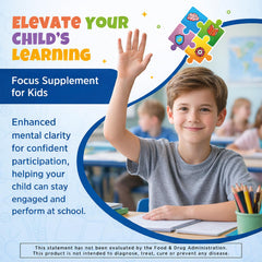 Hovika Kids Focus dropper dispensing precise doses for study routines.
