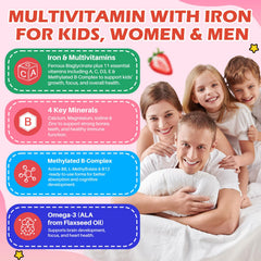 Hovika iron gummies feature strawberry flavor with vegan, gelatin-free formula.