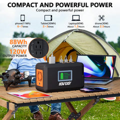 HOWEASY portable power station with hidden handle for convenient carrying on outdoor adventures