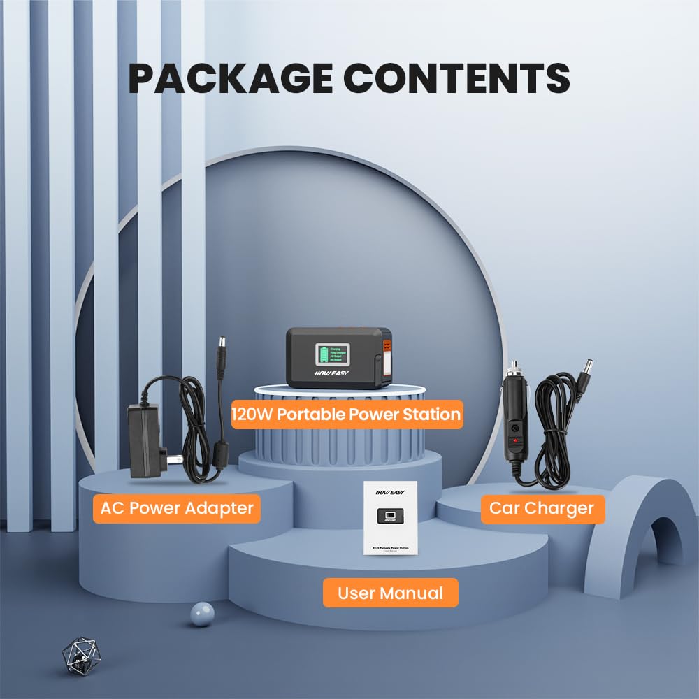 HOWEASY includes car charger for quick top-ups on journeys