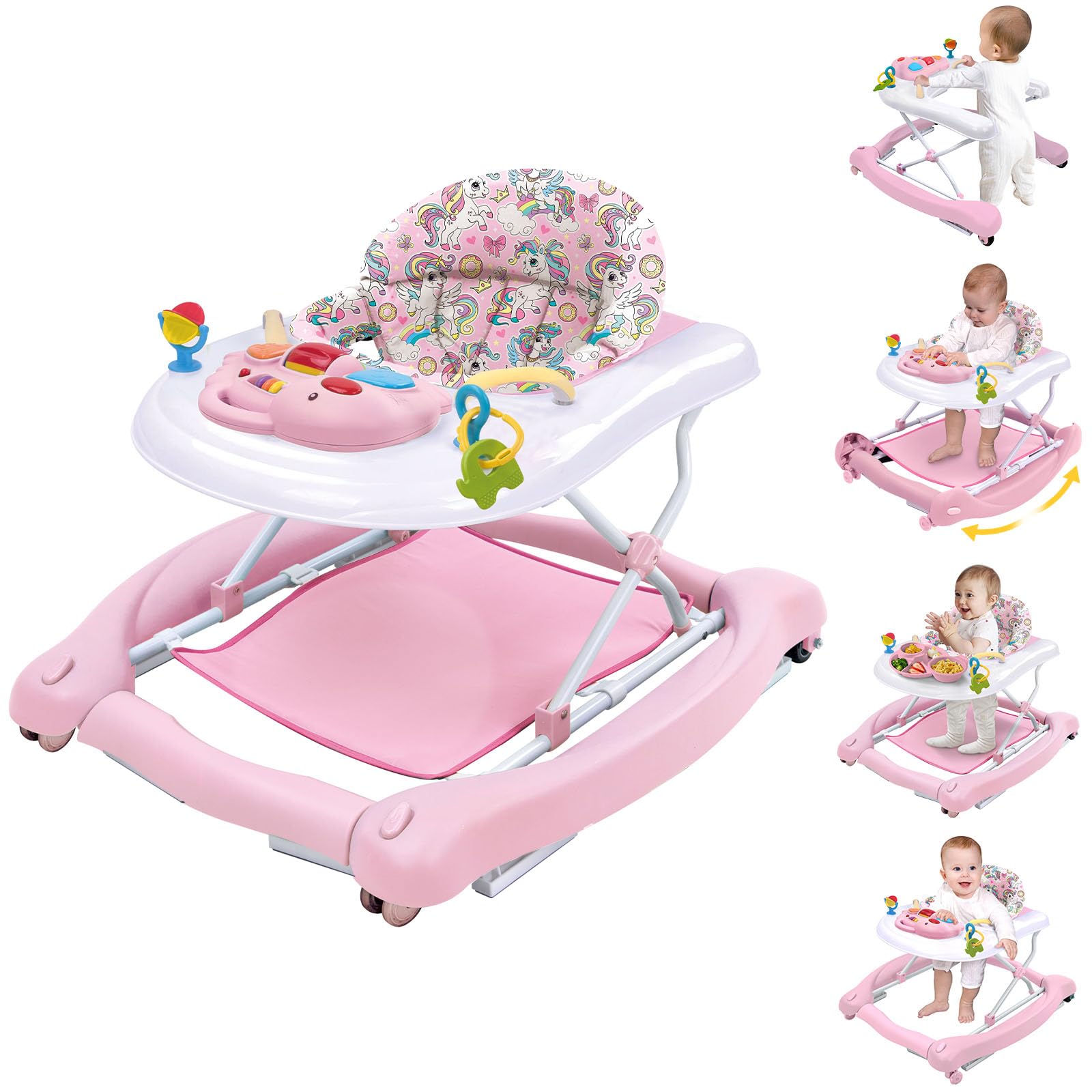 Howeemo 5-in-1 foldable baby walker for versatile growth support.