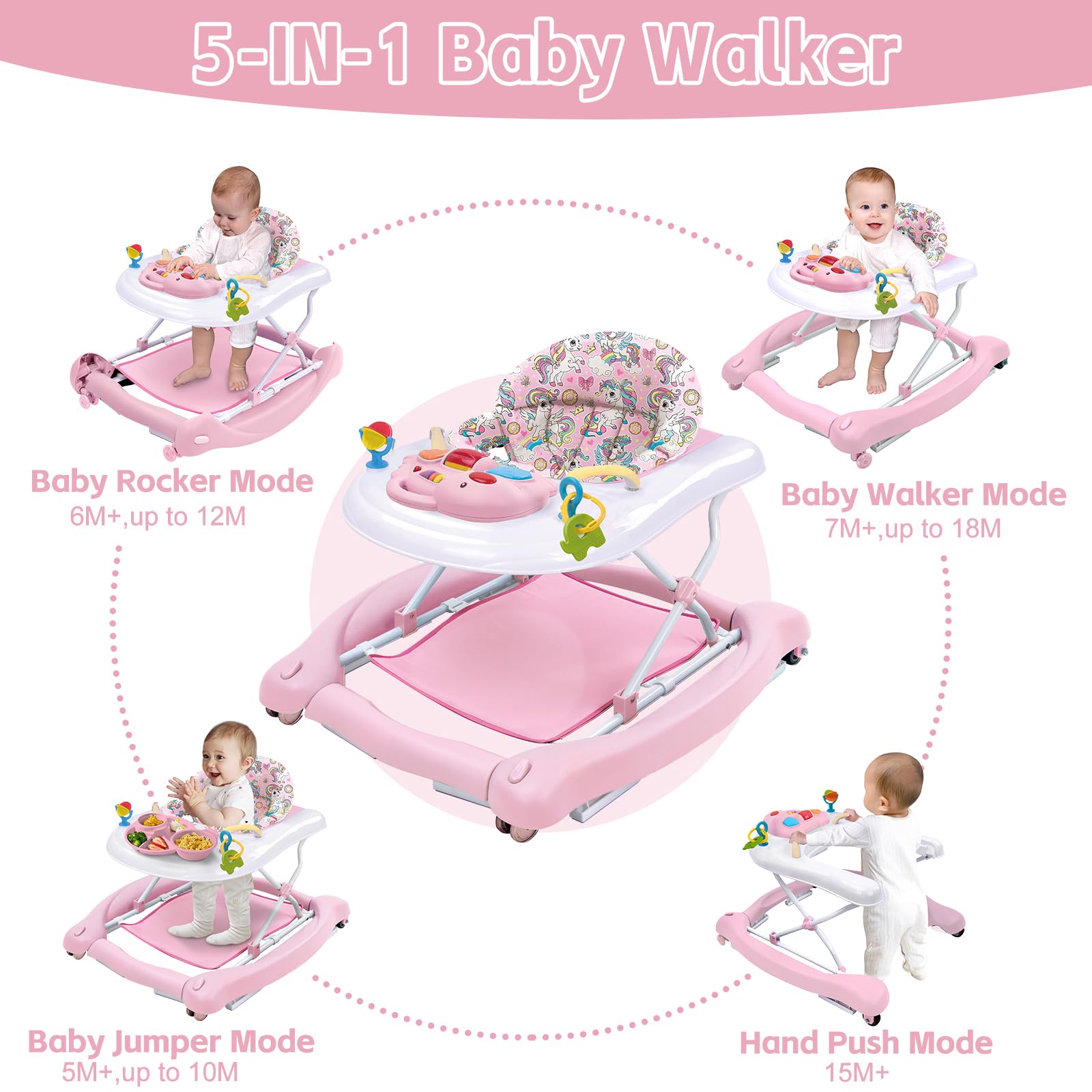 Howeemo height-adjustment for comfortable baby growth stages.