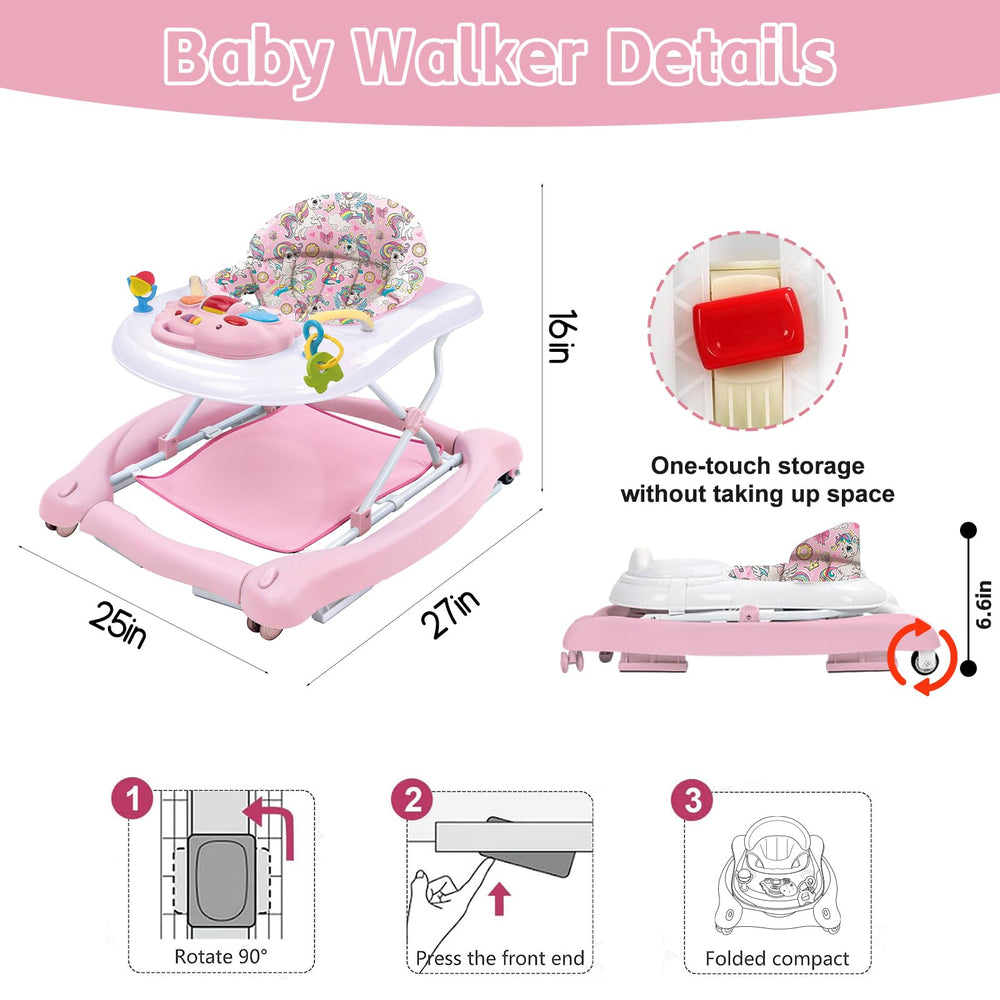 Howeemo pink baby walker for cheerful playtime.