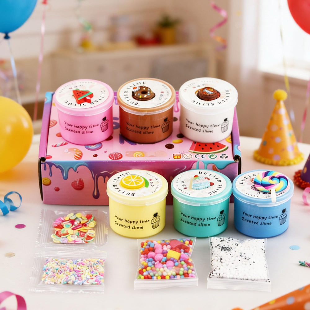 Howlaiwoo Butter Slime Kit pack 4 provides sensory-friendly slime for focus and relaxation.