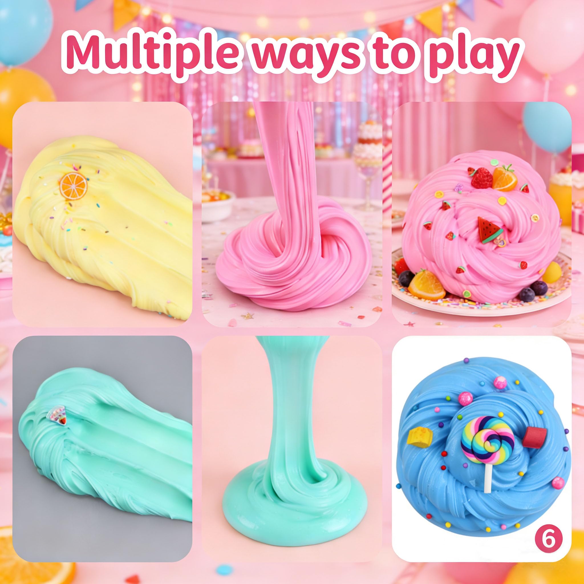 Howlaiwoo Butter Slime Kit pack 5 stores easily in its jar after play.