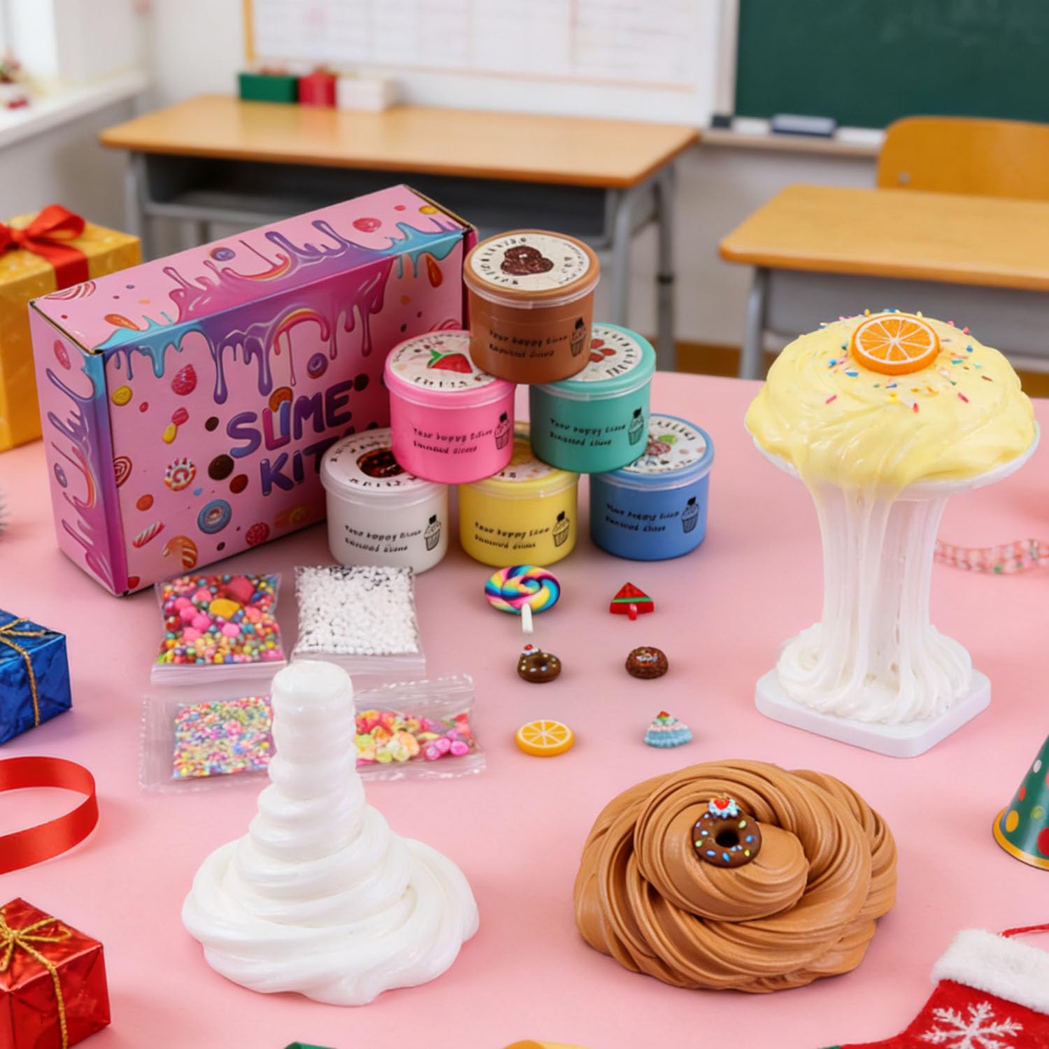 Howlaiwoo Butter Slime Kit pack 6 is ideal for party favors and classroom rewards.