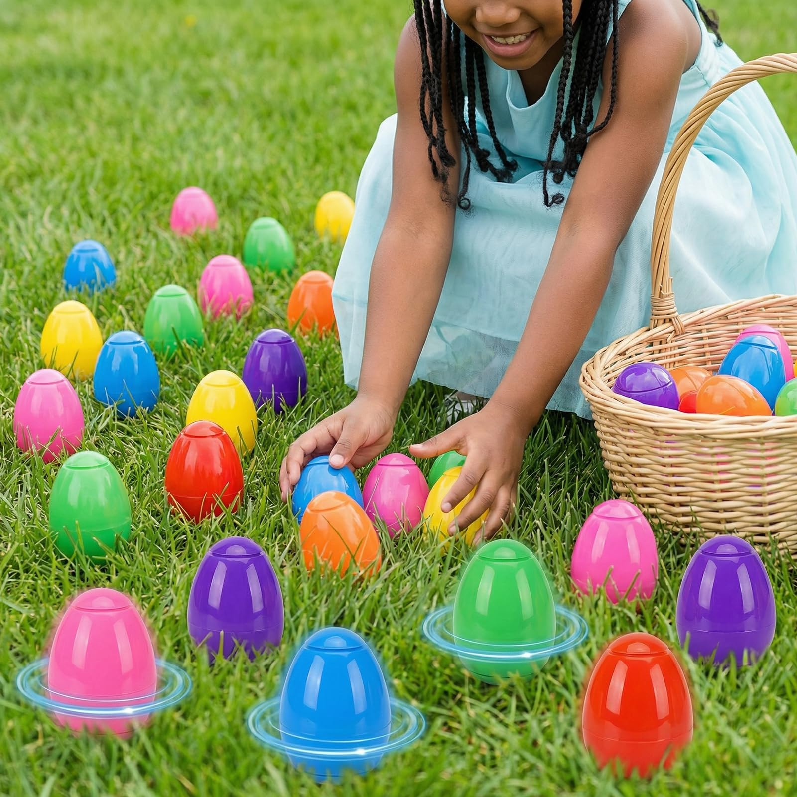 Sturdy plastic construction ensures safe, lightweight Easter toy for kids.