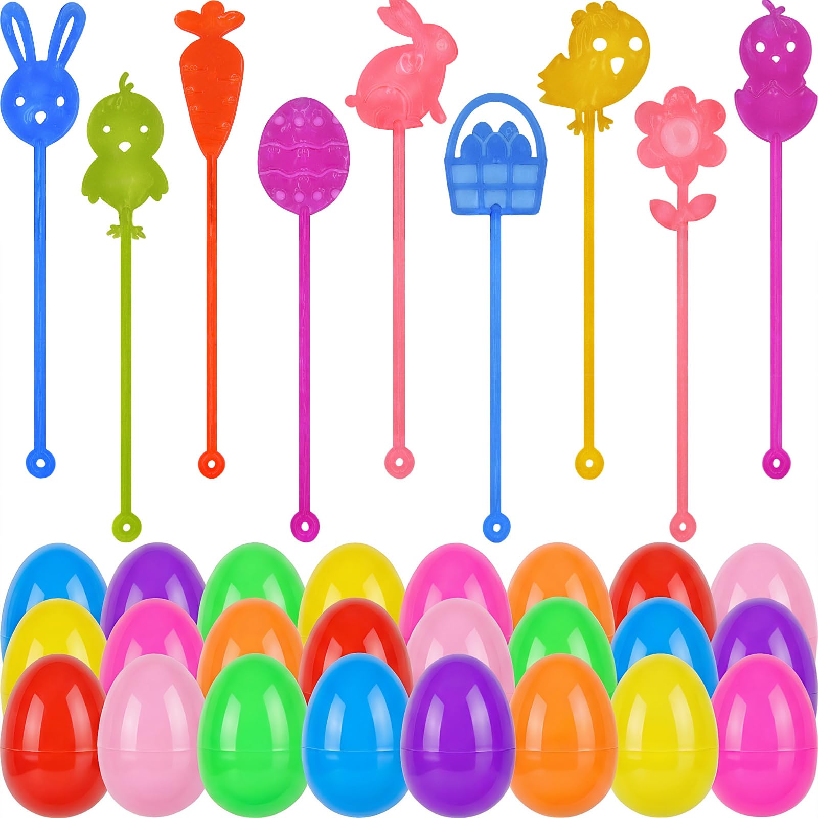 Howzcci Easter fillable eggs in bright colors for egg hunts and pretend play
