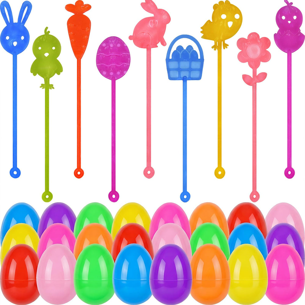 Howzcci Easter fillable eggs in bright colors for egg hunts and pretend play