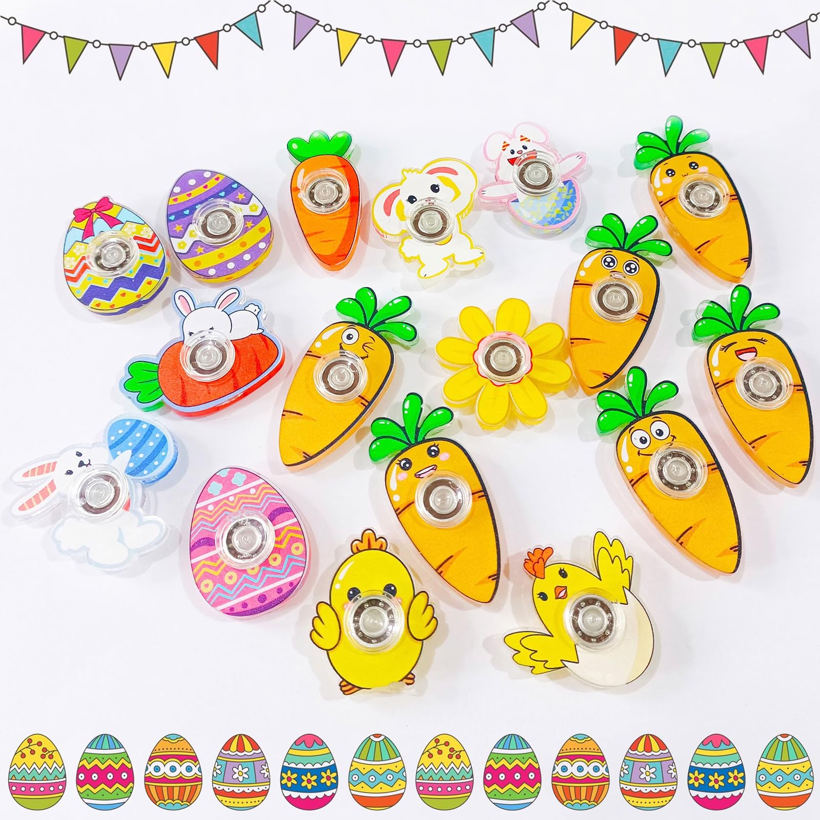 Howzcci Easter fidget spinner design 4 safe plastic for kids during celebrations.