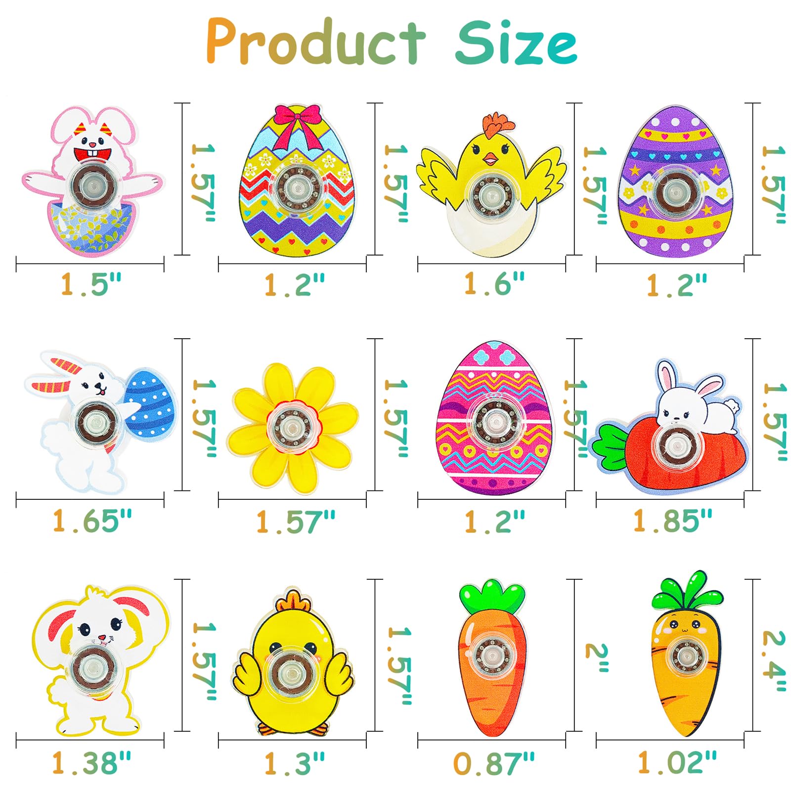 Howzcci Easter fidget spinner design 5 compact and portable for class or home.