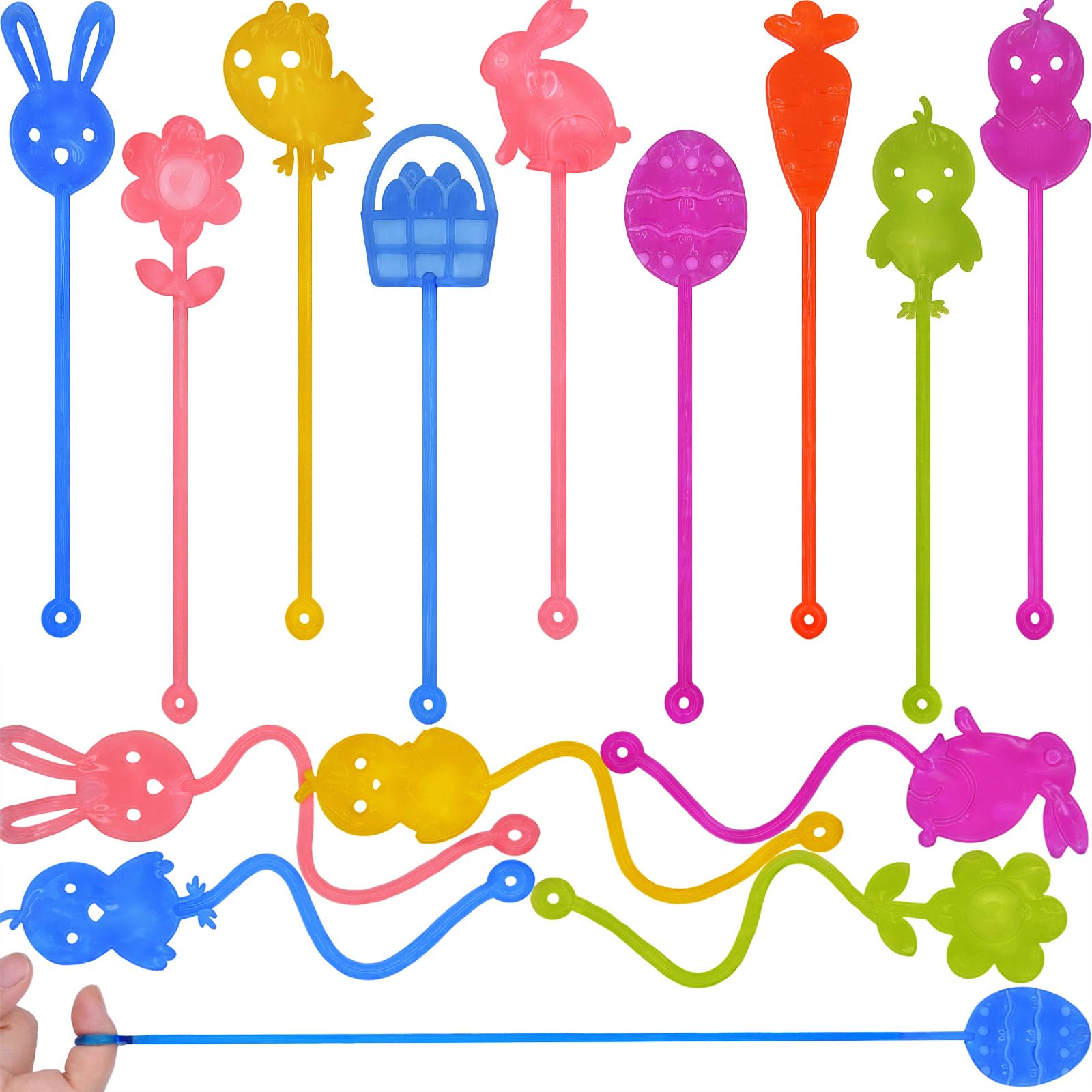 Howzcci Easter sticky hands pack in varied colors for Easter baskets