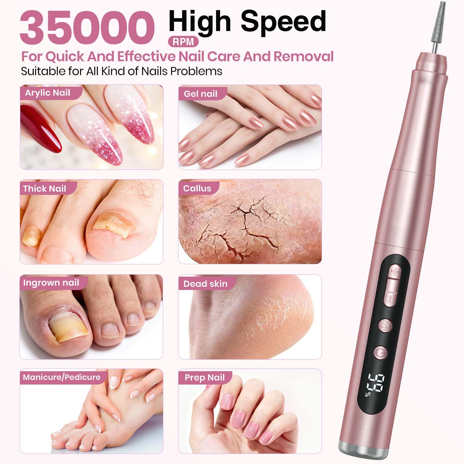 Hoxida nail drill in use during a manicure session