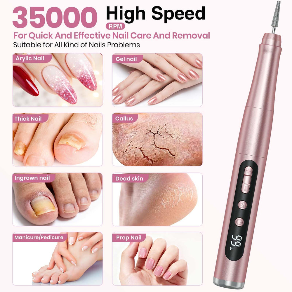 Hoxida nail drill in use during a manicure session