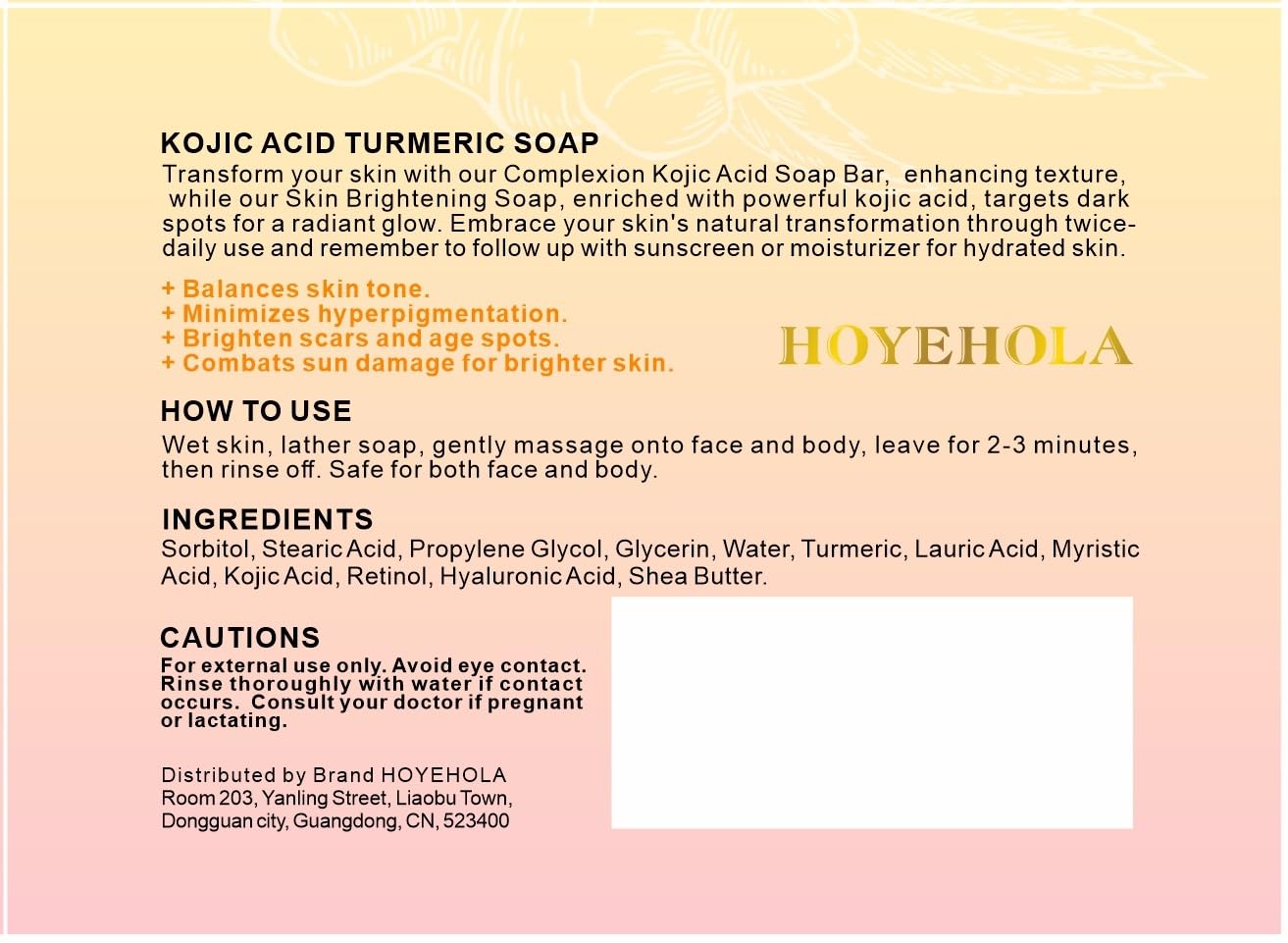HOYEHOLA Kojic Turmeric Soap Bar gift-set image emphasizes value and care.
