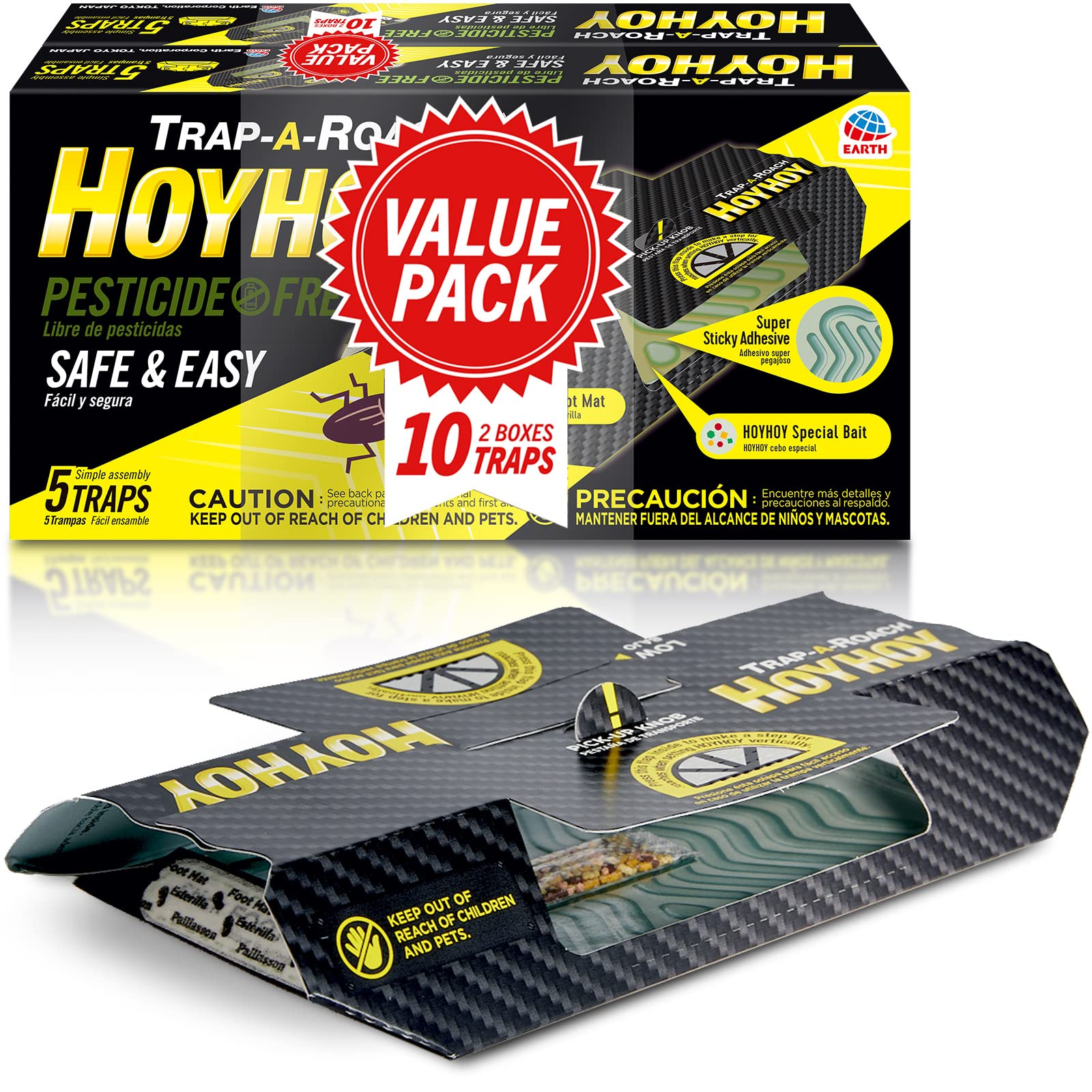 HOY HOY Trap A Roach 10 traps box for simple at-home pest control