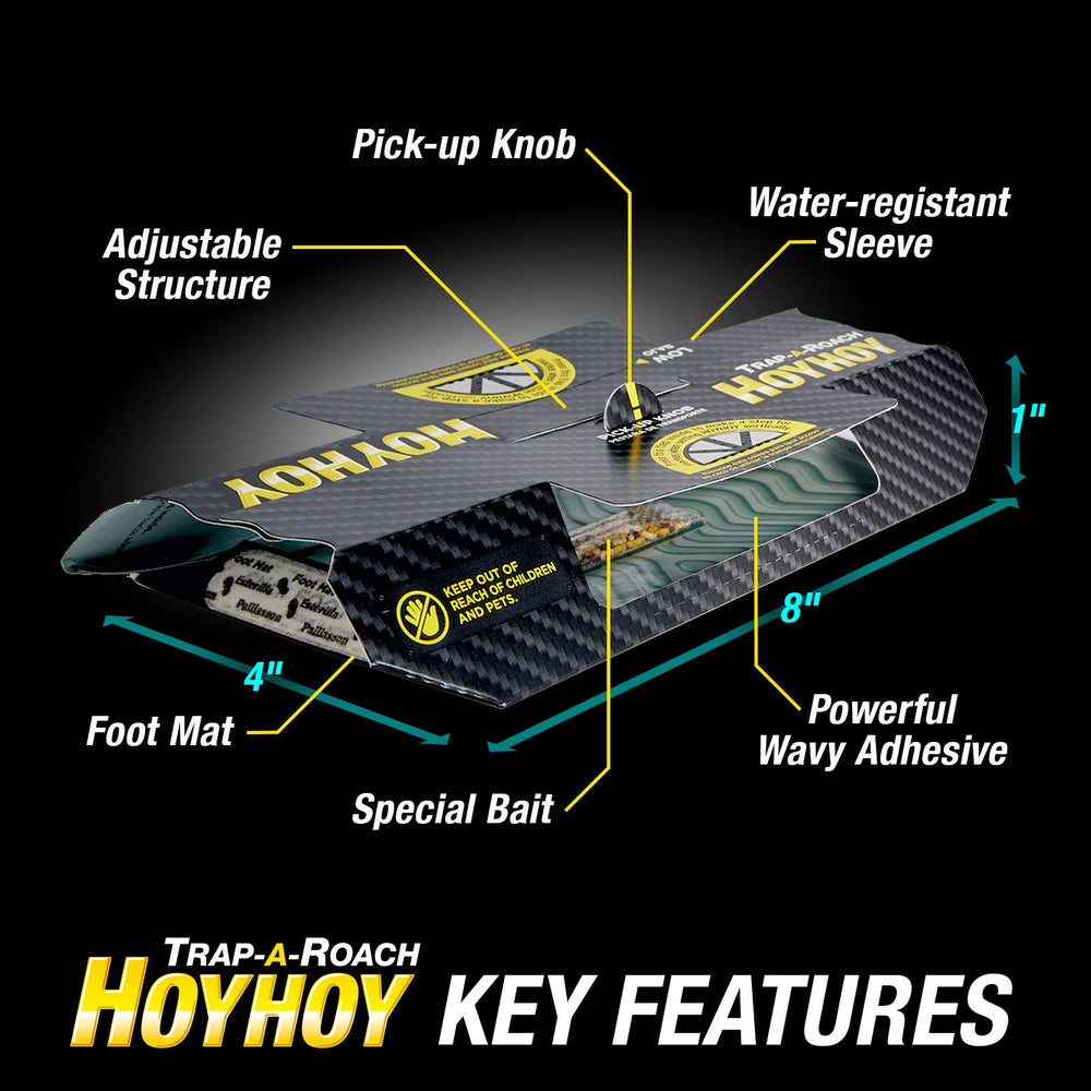 HOY HOY Trap A Roach glue trap close-up shows strong adhesive