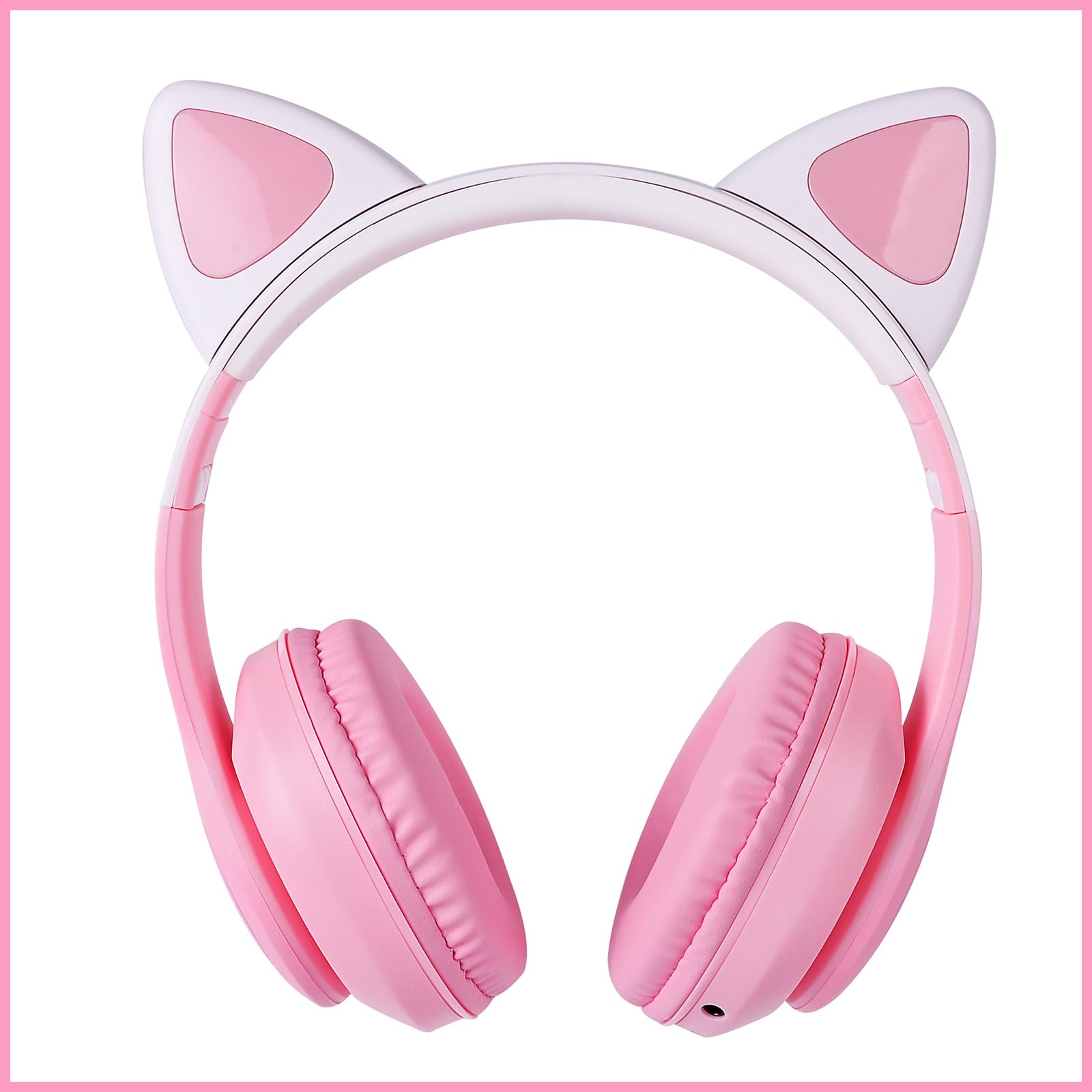 HOYJACY cat ear headphones pink with built-in mic for calls