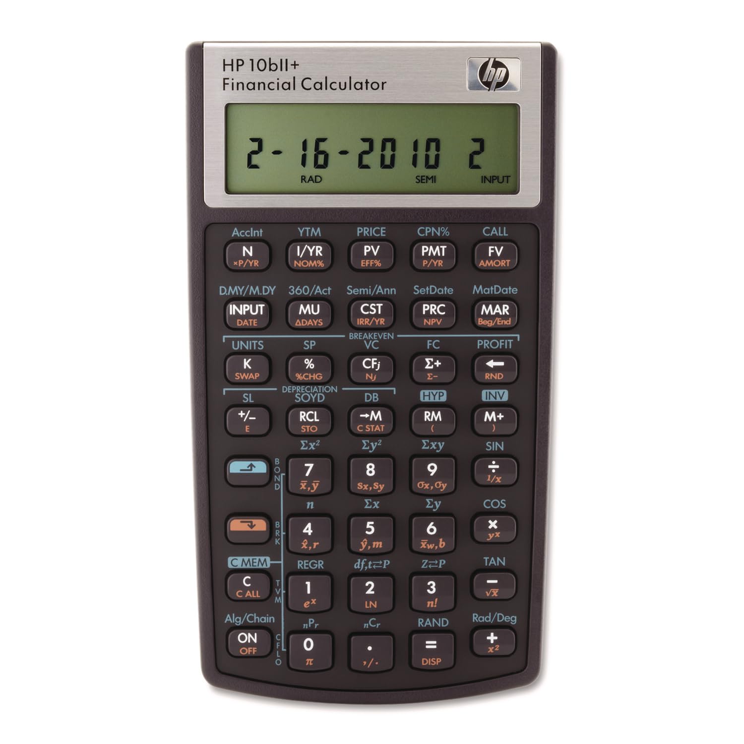 HP 2716570 10bII+ front view for quick reference during calculations