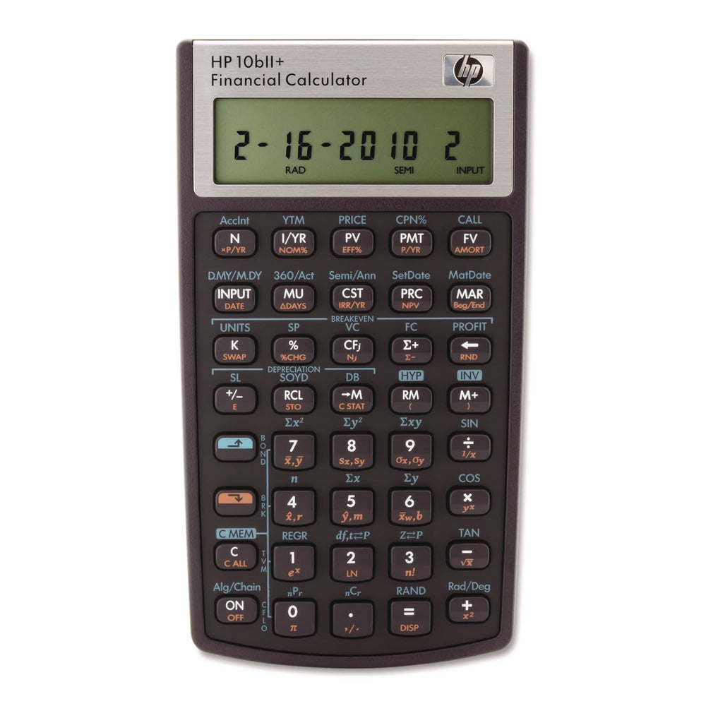 HP 2716570 10bII+ front view for quick reference during calculations