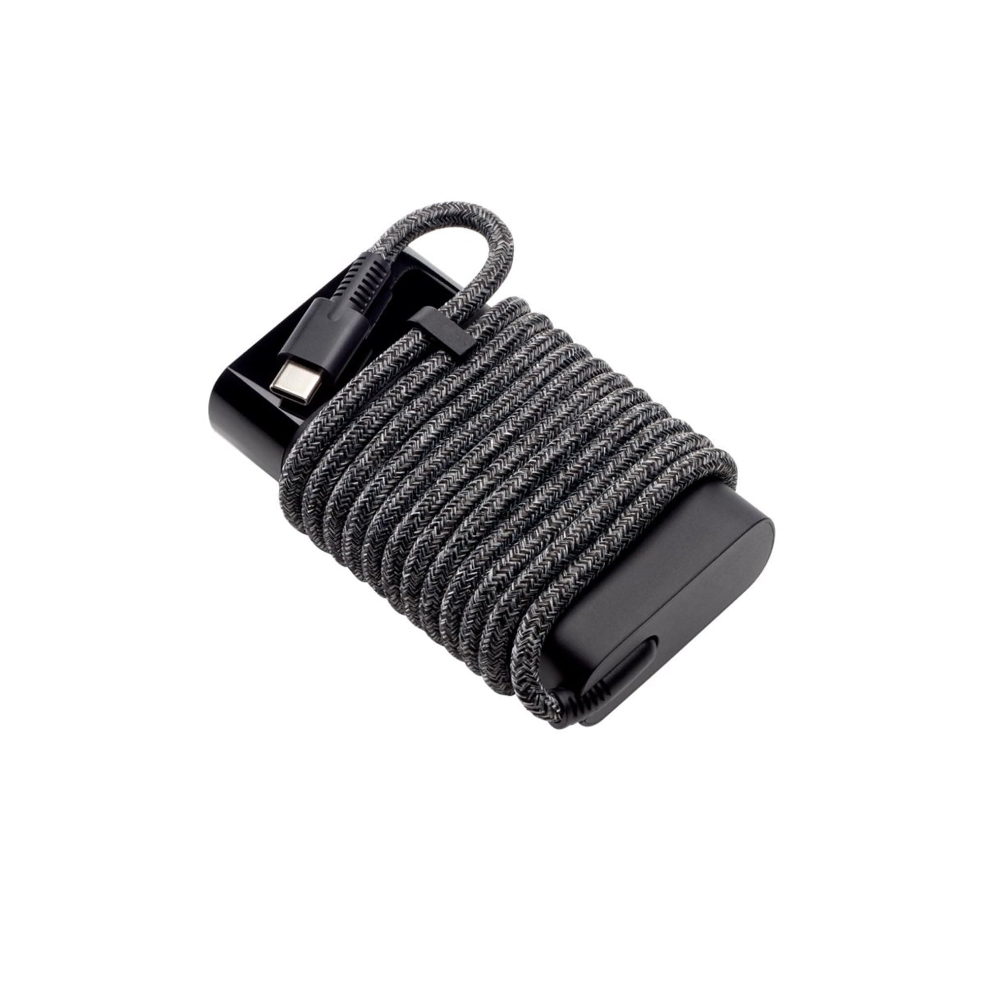HP 65W USB-C charger compact design ideal for travel.