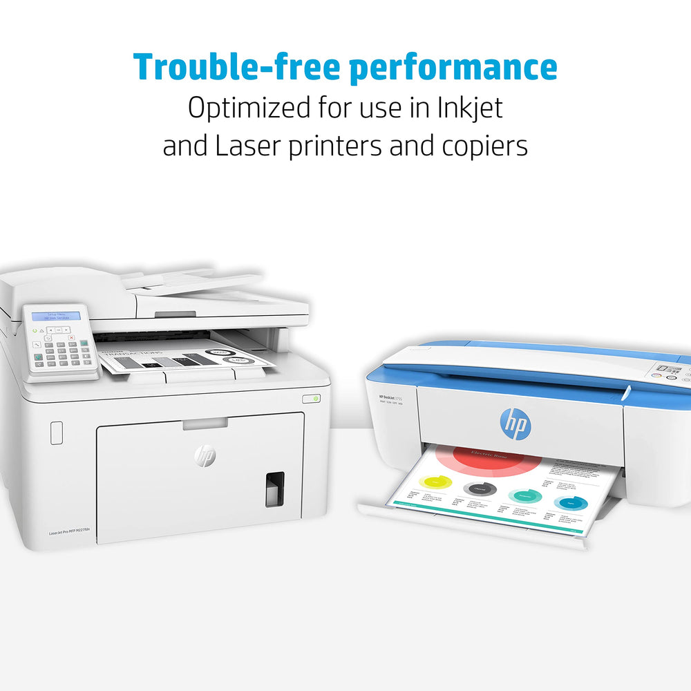 HP Papers Full-color print sample demonstrates sharp graphics on a smooth surface.