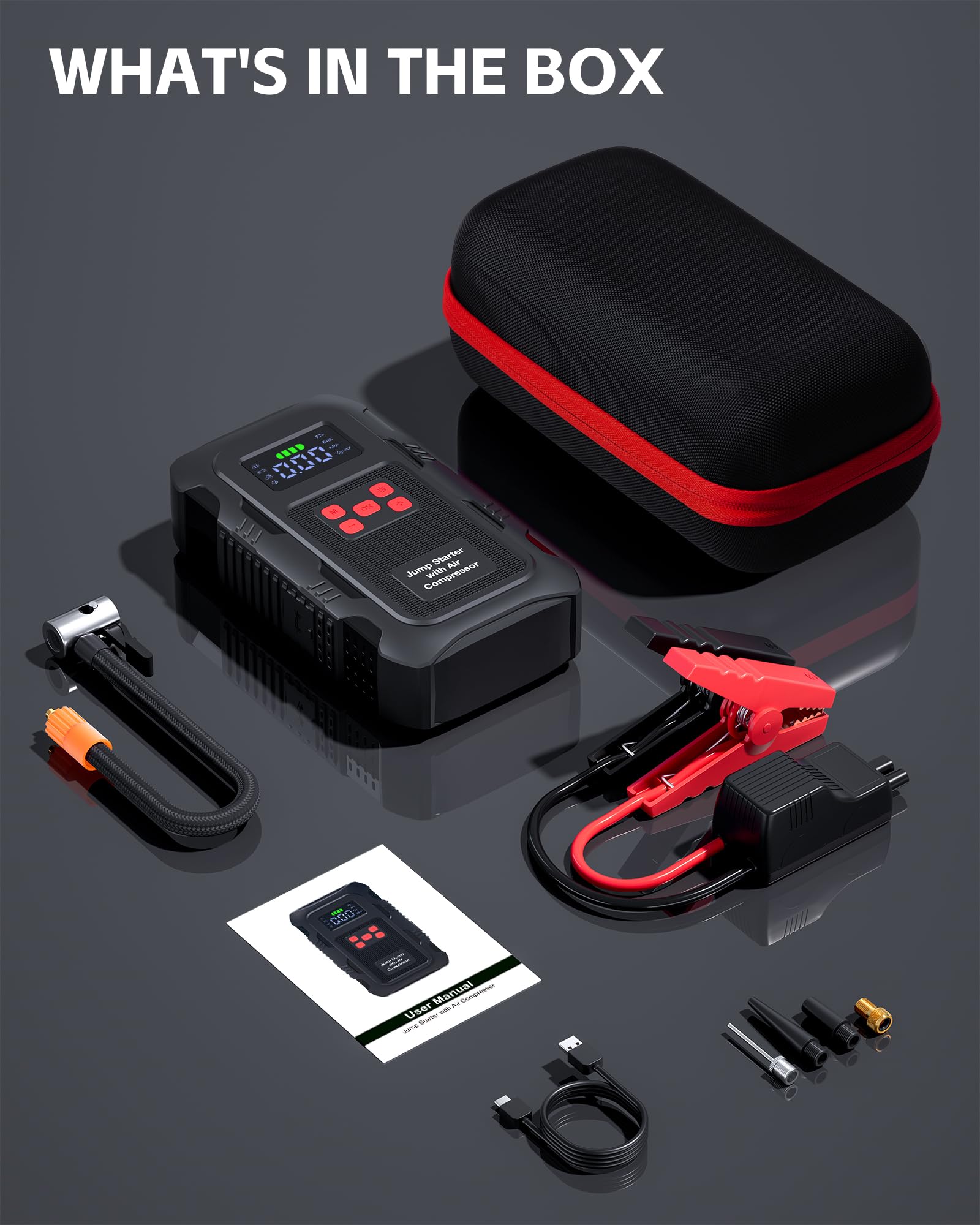 HPBS 5000A compact kit includes hoses and a storage box.