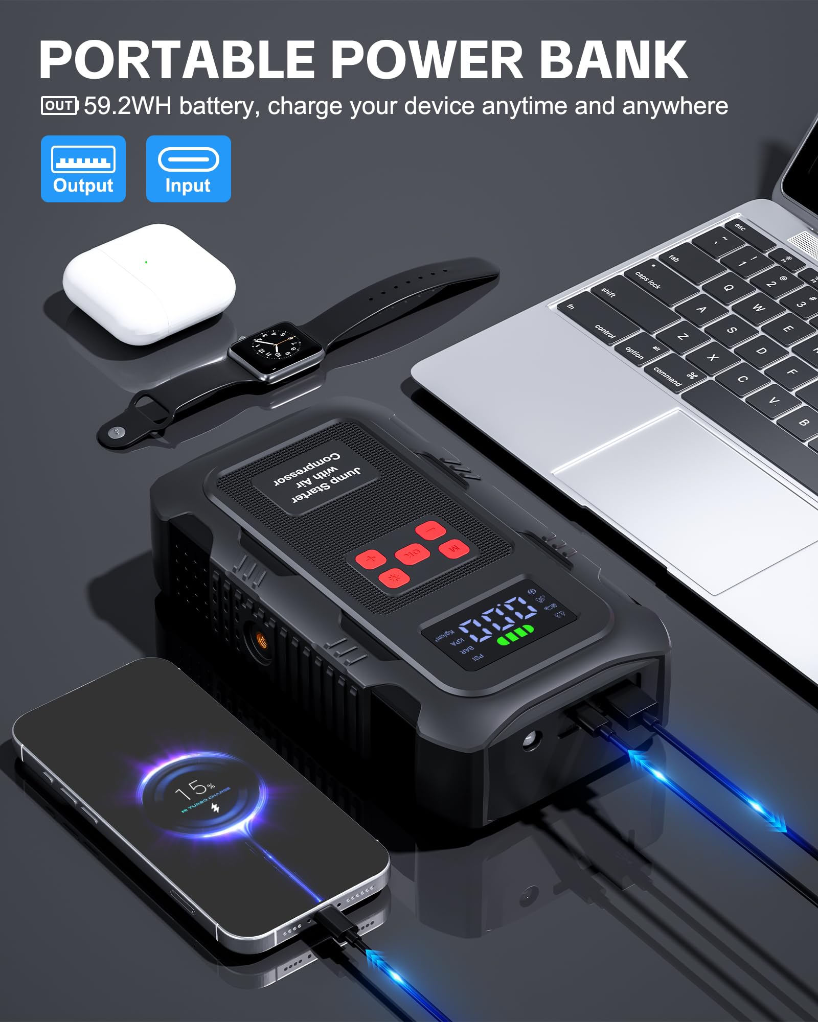 HPBS 5000A LED flashlight ready for nighttime roadside assistance.