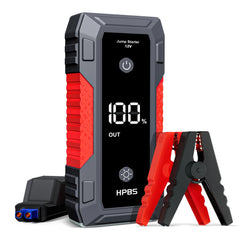 HPBS H50 jump starter front view, compact portable design for quick boosts.